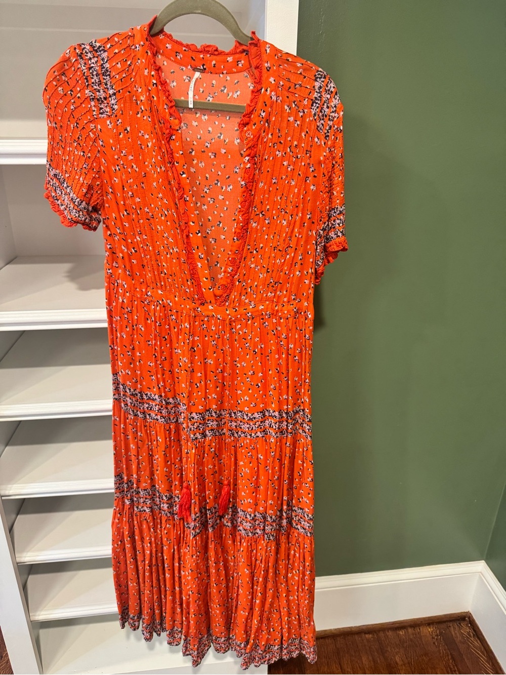 Free People Midi maxi Dress with Tie Waist - Picture 3 of 7